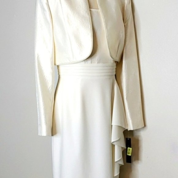 Arthur S. Levine Tahari Dress Nancy Ivory and Jacket 6 - Picture 2 of 2